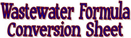 wastewater formula conversion sheet ww conversion sheet